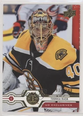 2019-20 Upper Deck UD Exclusives 17/100 Tuukka Rask #8 - Image 1 of 3
