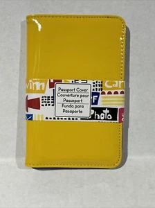 Yellow/Blue Vinyl Passport Cover 6.75” X 4.25” New - Picture 1 of 3