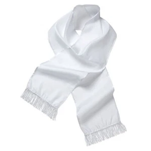 White Satin Scarf - Picture 1 of 2