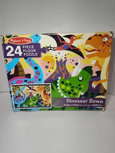 Melissa & Doug Dinosaur Dawn 24 Jumbo Pc Floor Puzzle Complete -READ - BOX ISSUE - Picture 1 of 10