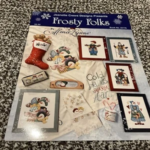 cross stitch pattern book FROSTY FOLKS Alma Lynne Snowmen Folk Art 14 designs - Picture 1 of 2