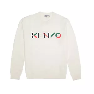 Kenzo Men's New Logo Jumper Sweater FA65PU5413LA Ecru - BRAND NEW WITH TAG - Picture 1 of 1
