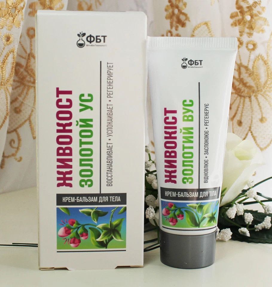 FITOBIOTECHNOLOGIES 2x75ml Körper Creme Balsam Beinwell Goldbart Massage Balsam живокост золотой ус