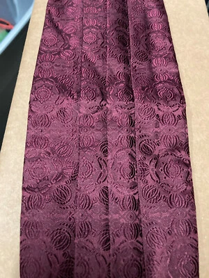 Vtg Satin Maroon Floral Paisley Pleated Adjustable Mens Formal Prom Cummerbund - Image 1 of 4
