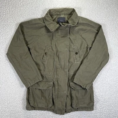Matty M Womens Utility Field Jacket Green Cotton Size Small Zip Pockets Military - Image 1 of 4