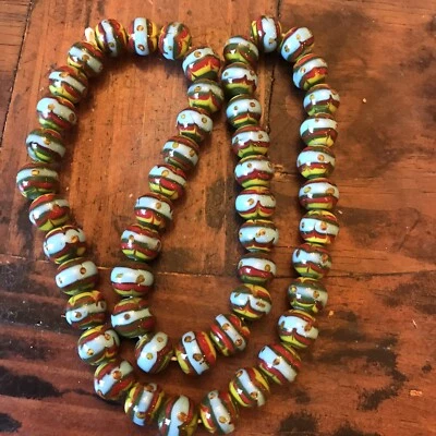 Stunning Handmade Glass Beads. 22", Italian Beads - Image 1 of 3