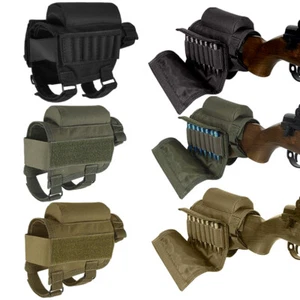 Portable Adjustable Tactical Butt Stock Rifle Cheek Rest Pouch Bullet Holder Bag - Picture 1 of 10