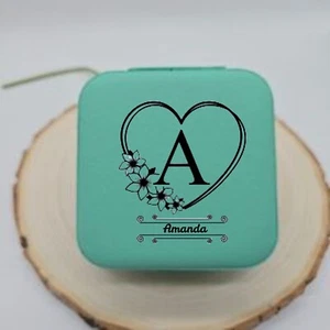 Personalised Jewellery Box Cute Faux Leather Custom Jewellery Case and Ring Box - Picture 1 of 11