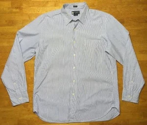 J. Crew Men's Blue, Pink & White Striped Long Sleeve Dress Shirt - Size Large 16 - Picture 1 of 12