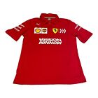 F1 Scuderia Ferrari Puma Team 1/4 Zip Polo Shirt Medium Red Sponsors Shell UPS