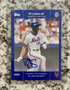 2022 Topps Daryl Strawberry 75 Years Of Rookie Of The Year Auto /25 Blue 22-A - Picture 1 of 2