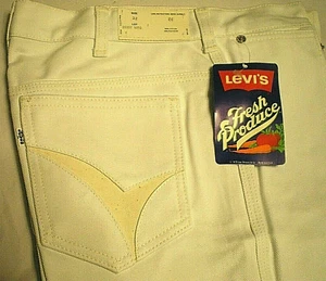 LEVI'S FRESH PRODUCE Vtg 70s Pure White (32W) Disco Era PANTS New w/Tag NOS Read - Picture 1 of 8