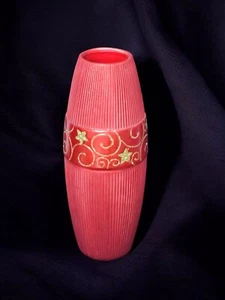 VASO natalizio in porcellana biscuit con decori dorati in rilievo - Picture 1 of 10