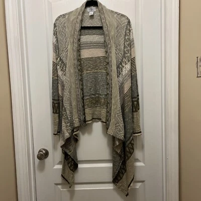 Cárdigan OSO Casuals® Suéter Tejido Mangas Largas Cascada Talla Boho artístico grande Foto 1 de 4