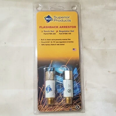Superior Products FBK-100 Flashback Arrestor Set Regulator Oxygen Fuel - Image 1 of 3