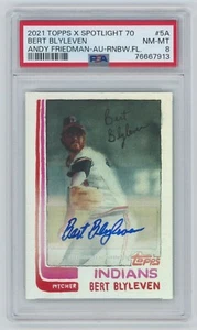 2021 Topps x Spotlight 70 BERT BLYLEVEN #5A Auto HOF Rainbow Foil /5 PSA 8 NM-MT - Picture 1 of 2