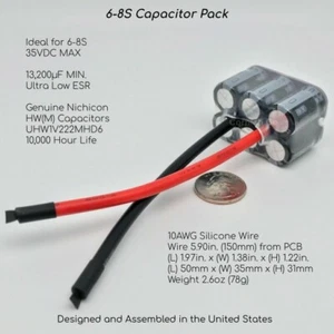 ATOMIC ESC Cap Pack 3-8S / 12,300uF Minimum / 35V / 8S Capable / Made in the USA - Picture 1 of 7