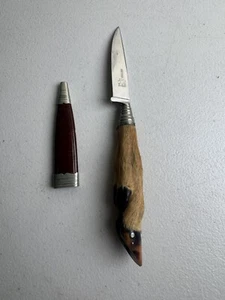 Vintage Rostfrei Solingen Leo Hunting Knife Deer Foot Handle Lion Marks - Picture 1 of 15
