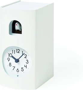 Lemnos Cuckoo Clock Wall Mounted Analog Bockoo White Steel Bockoo GF17-04 WH - Picture 1 of 2