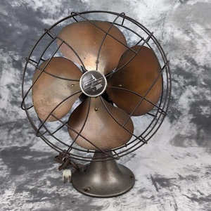 Vintage Antique Emerson 10" Brass Blade Oscillating Fan 6250-D Works Video Demo - Picture 1 of 24