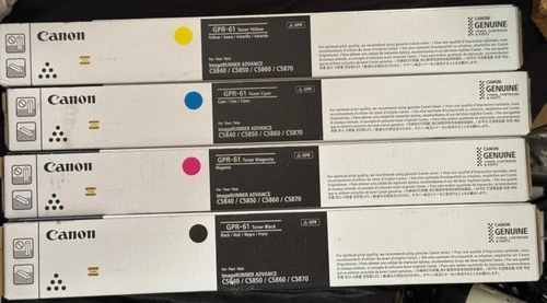 ¡Juego de 4! Cartuchos de tóner originales Canon GPR-61 C,Y,M,B alto rendimiento/sellados Foto 1 de 1