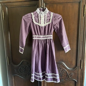Vestido púrpura vintage Jeunes Filles Gunne Sax para niñas (talla estimada 12) - Imagen 1 de 9