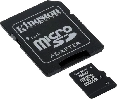Kingston 8GB Micro SD Memory Card SDHC - Black - Image 1 of 3