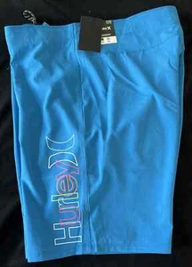 NWT Hurley Men’s Swimsuit Crossover Volley Board Shorts Size 32 Pacific Blue - Picture 1 of 4