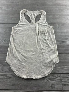 Lululemon Run Tank Relaxed Racerback Heathered Rounded Hem Oatmeal - Picture 1 of 8