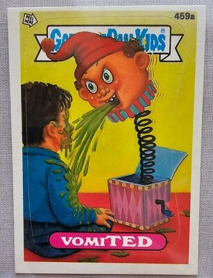 Garbage Pail Kids VomiTED 459a Half Pink Vomit Light Yellow Checklist Error - Image 1 of 2