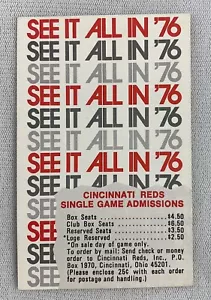 1976 Cincinnati Reds Baseball Taschenplankarte - 76 Rot im Riverfront Stadium - Bild 1 von 2