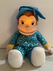 Vintage Curious George Glow Face Light Up Monkey in Pajamas Plush 16” - Picture 1 of 9