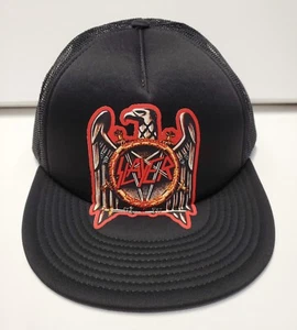 Black Death Gothic Industrial Thrash Metal Red Eagle Trucker Mesh Adjust - Picture 1 of 2
