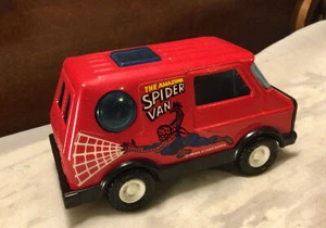 VINTAGE 1980s Pressed Steel Buddy L “THE AMAZING SPIDER VAN” Spider-Man Toy Van - Picture 1 of 5