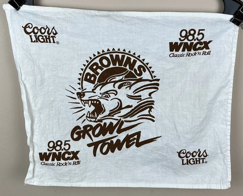 1980's Cleveland Browns NFL Football Coors Light Growl Towel Stadium Promo Cover