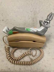 Vintage Bugs Bunny Telephone Shoulder Pal on Beige Bell Telephone Landline Flaw - Picture 1 of 21