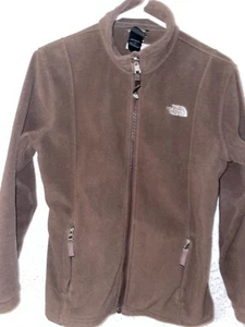 The North Face Girl's Polartec Fleece Full Zip Jacket Brown Sz L - Picture 1 of 9