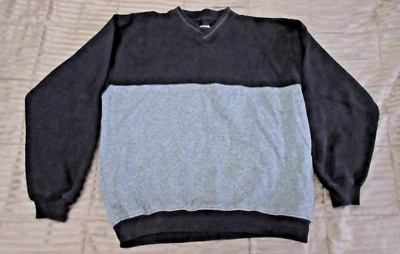 Pierre Cardin Men's V-Neck Pullover Sweater Black and Gray Medium - Image 1 of 4