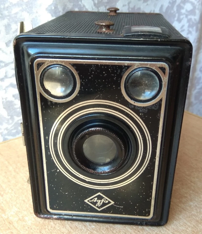 RARO Lente de cámara antigua vintage Agfa Synchro Box 120 rollo cámara de película Alemania Foto 1 de 4