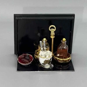 MINIATURE DOLLHOUSE 1:12 REUTTER WHISKEY SET W/OLIVES - 1.613/5