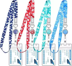 Paquete de 4 cordones de crucero para tarjetas de barco cordones con carretes de insignia retráctiles agua - Imagen 1 de 12