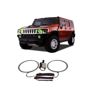 Bright Green Angel Eye Headlight Halo kit for Hummer H2 03-09 - Picture 1 of 3