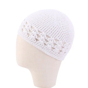 Kids Solid Crochet Knit Skull Caps Girls Hair Care Bonnet Fashion Handmade Hats - Picture 1 of 29