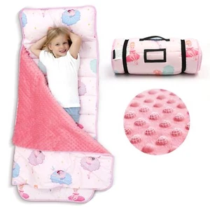 ACRABROS Toddler Nap Mat with Pillow and Blanket, Extra Large Rolled Napping - Picture 1 of 5
