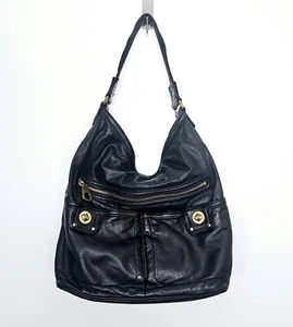 Marc Jacobs Vintage Turns Lock Black Leather Shoulder Bag Retro Authentic - Picture 1 of 19