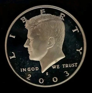 2003-S 90% Silver Kennedy Half Dollar Deep Cameo Proof ~ Low Shipping! - Picture 1 of 4