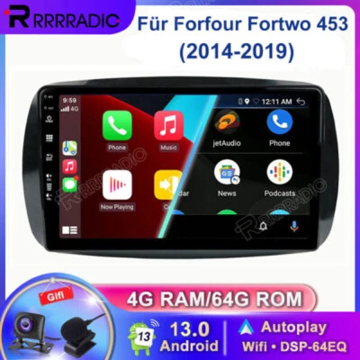 Für Mercedes Benz Smart Forfour Fortwo 453 Carplay 4+64G Autoradio GPS NAVI DAB+ - Bild 1 von 4