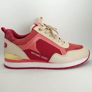 Zapatilla deportiva Michael Kors Wilma Trainer Tech con cordones rosa carmín para mujer 7,5 M - Imagen 1 de 22