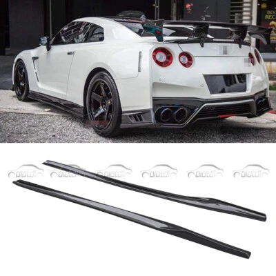 Carbon Fiber OE Side Skirts Extension Lip For 2017-23 Nissan GT-R R35 VRS Style Foto 1 de 4