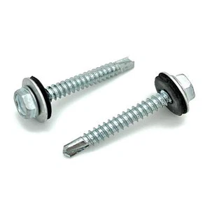 #10 x 1-1/2" Zinc Hex Head Roofing Screws w/ Bonded EPDM Washer, 100 Qty (BCP109 - Picture 1 of 1